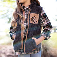 kids charcoal sherpa vest with pocket