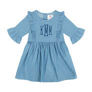 monogrammed toddler baby denim dress