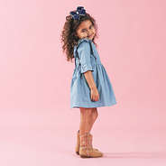 girls blue denim dress