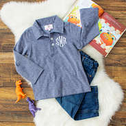 toddler boys long sleeve blue polo