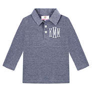 monogrammed boys long sleeve polo