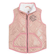 kids monogrammed metallic rose gold vest