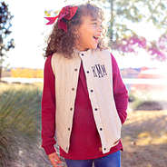 youth girls plaid vest with crewneck
