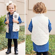 toddler girls plaid quilted vest