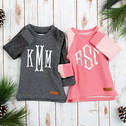 kids grey & pink raglan sweatshirts