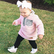cute pink sherpa pullover for baby