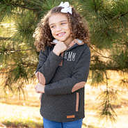 kids charcoal quilted hoodie