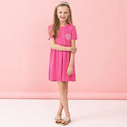 hot pink monogrammed kids t shirt dress