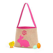 monogrammed kids pink bunny bucket