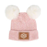 monogrammed kids double pom pom beanie