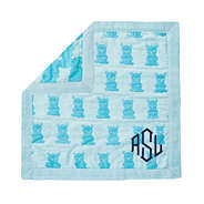 monogrammed baby burp cloths with blue bears