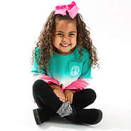 pink/mint tie dye kids corded sweatshirt on aubri
