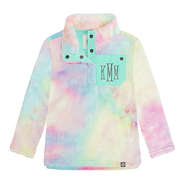 monogrammed kids tie dye sherpa pullover