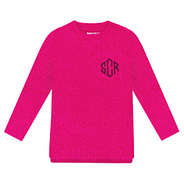 monogrammed kids boyfriend sweater in hot pink