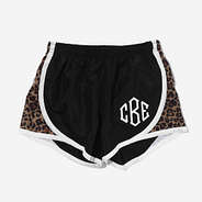 leopard monogrammed kids running shorts - updated