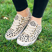 girls personalized spring leopard sneakers