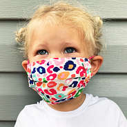 cute girl in pink mask