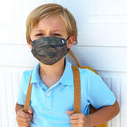 youth boys camo face mask for school