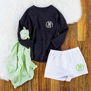 baby boy boxers with dino lovie blanket