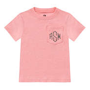 monogrammed kids pocket tee in heathered blush