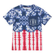 monogrammed kids americana tie dye t-shirt