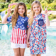red white and blue monogrammed styles for kids