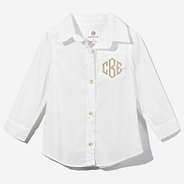 white monogrammed kids button down tunic - updated