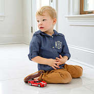boy in chambray button down tunic