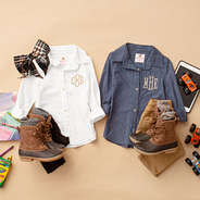 girls and boys white and chambray button down tunics