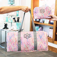 kids matching duffel bag and toiletry bag