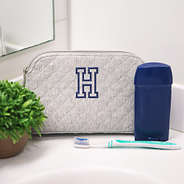 youth boys gray cosmetic case in bathroom