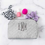 kids quilted cosmetic case with accessories