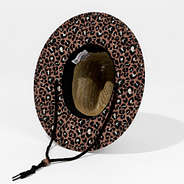 Monogrammed Kids Leopard Straw Hat Bottom