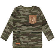 kids monogrammed camo sweatshirt