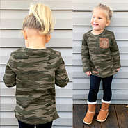 toddler girls camo sweatshirt with boots