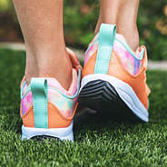 back of youth tie dye sneakers