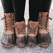 cute mom and me duck boots with leopard soles
