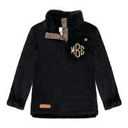monogrammed kids leopard sherpa pullover