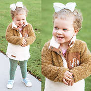 girls monogrammed cozy sherpa pullover