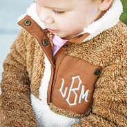 kids cozy sherpa pullover pocket detail