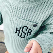 detail of waffle texture on kids sweatshirt