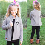 personalized kids fleece jacket front and back