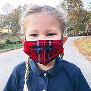 holiday plaid kids face mask set