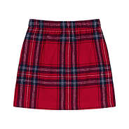 kids holiday plaid pull on skirt