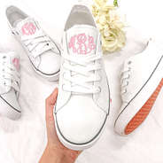 white mommy and me canvas sneakers