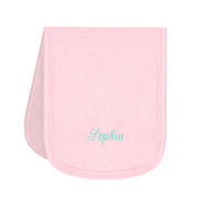 pink monogrammed terry burp cloth