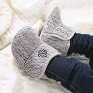 personalized baby bootie shoes in gray