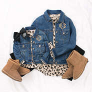 matching denim jacket and leopard outfits