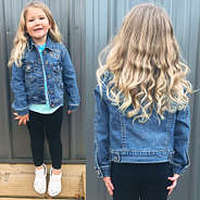 girls personalized demin jacket outfit