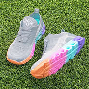 youth girls monogrammed rainbow sole sneakers